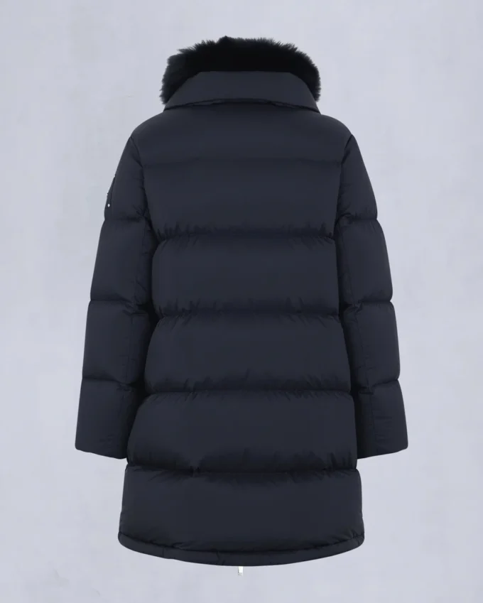 Belle Dune Long Shearling Trim Puffer