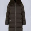 Belle Dune Long Shearling Trim Puffer