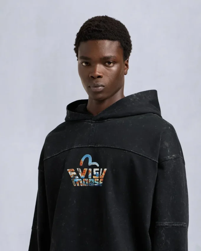 Evisu X Moose pullover hoodie