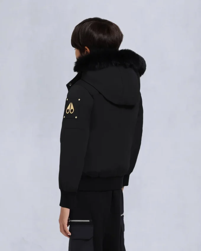 Kinder unisex bomberjack met originele schapenvachtrand