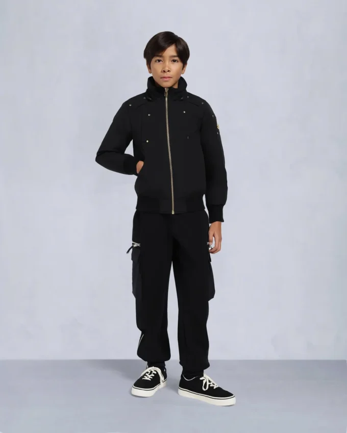 Kinder unisex bomberjack met originele schapenvachtrand