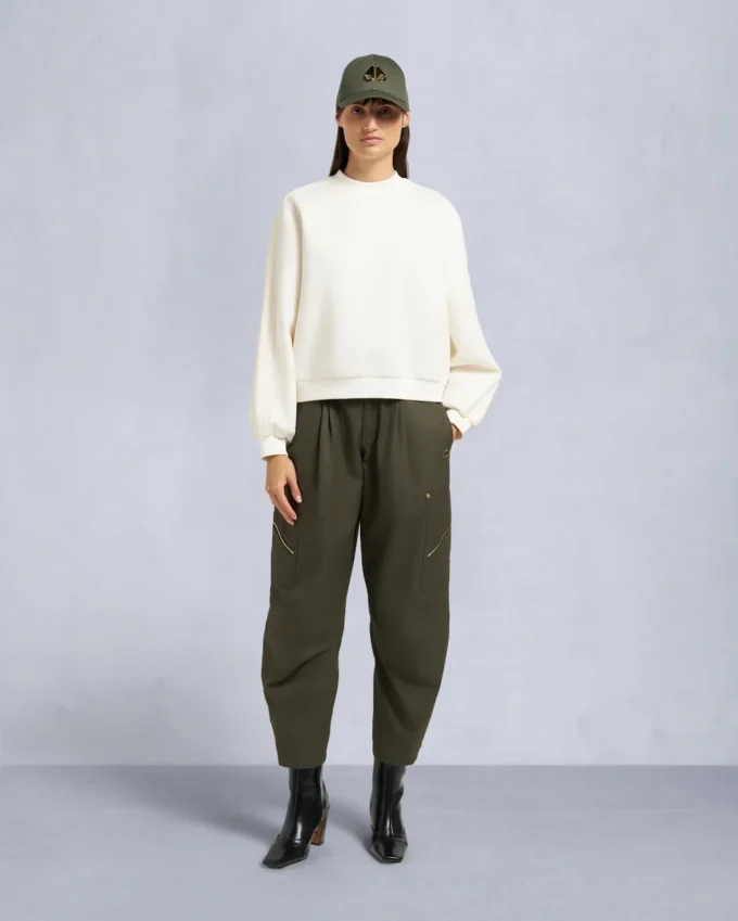 Mix Media sweatshirt met ronde hals