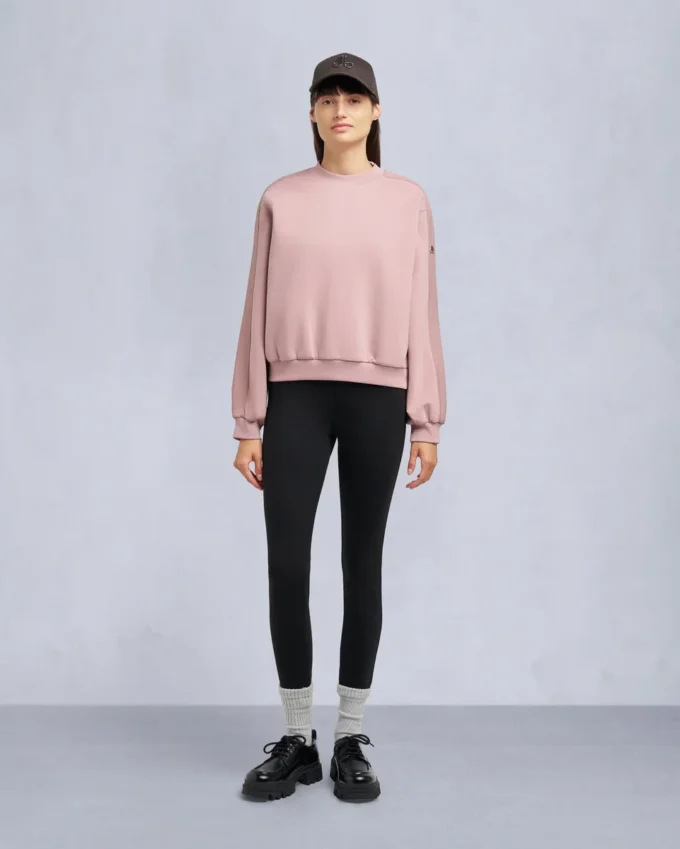 Mix Media sweatshirt met ronde hals