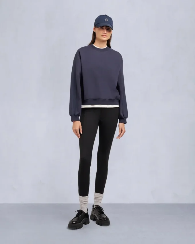 Mix Media sweatshirt met ronde hals