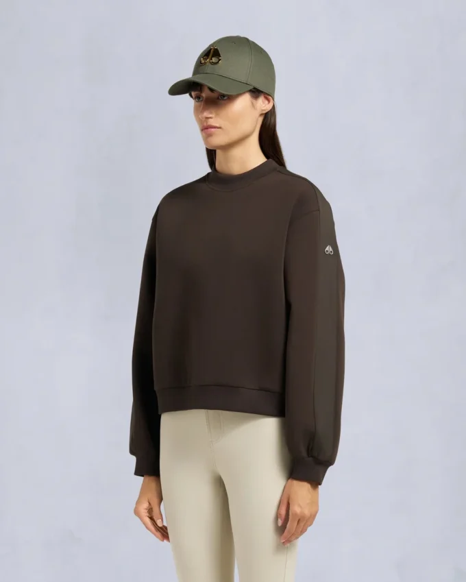 Mix Media sweatshirt met ronde hals