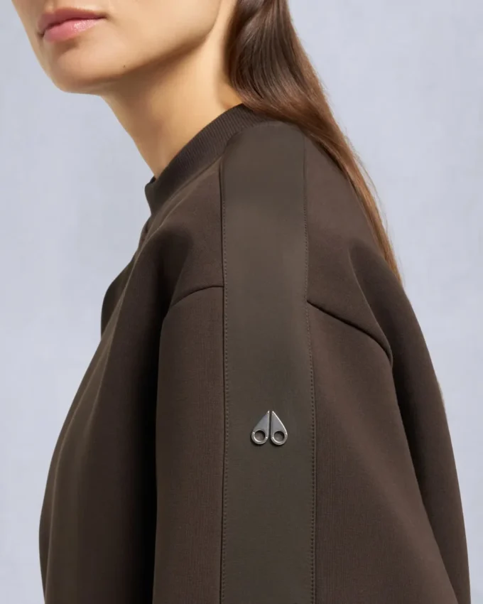 Mix Media sweatshirt met ronde hals