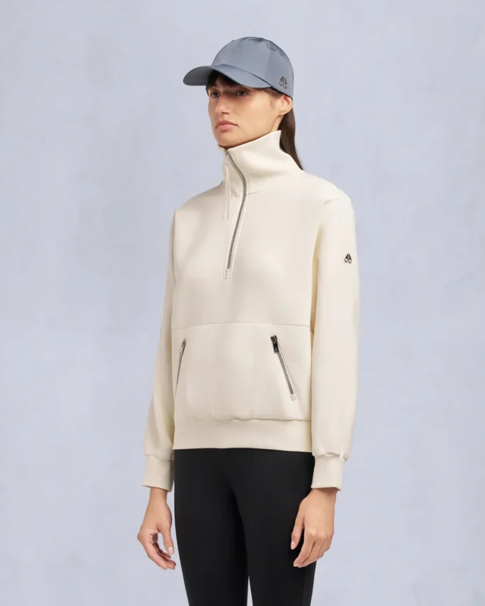 Mix Media-trui met kwartritssluiting