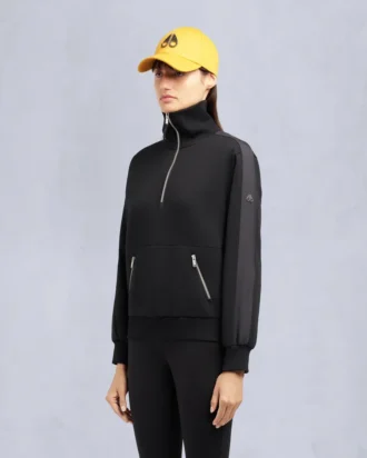 Mix Media-trui met kwartritssluiting