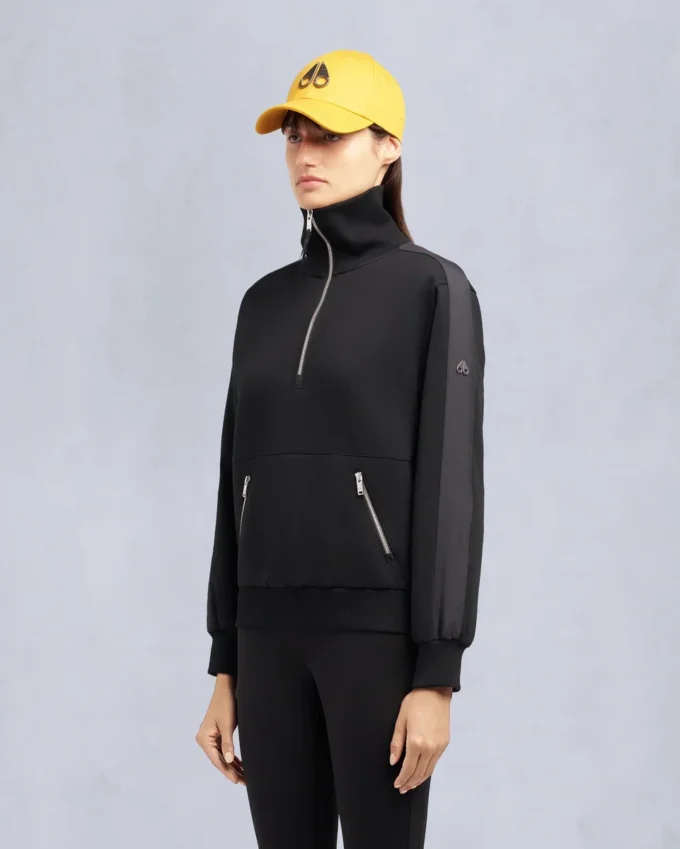 Mix Media-trui met kwartritssluiting