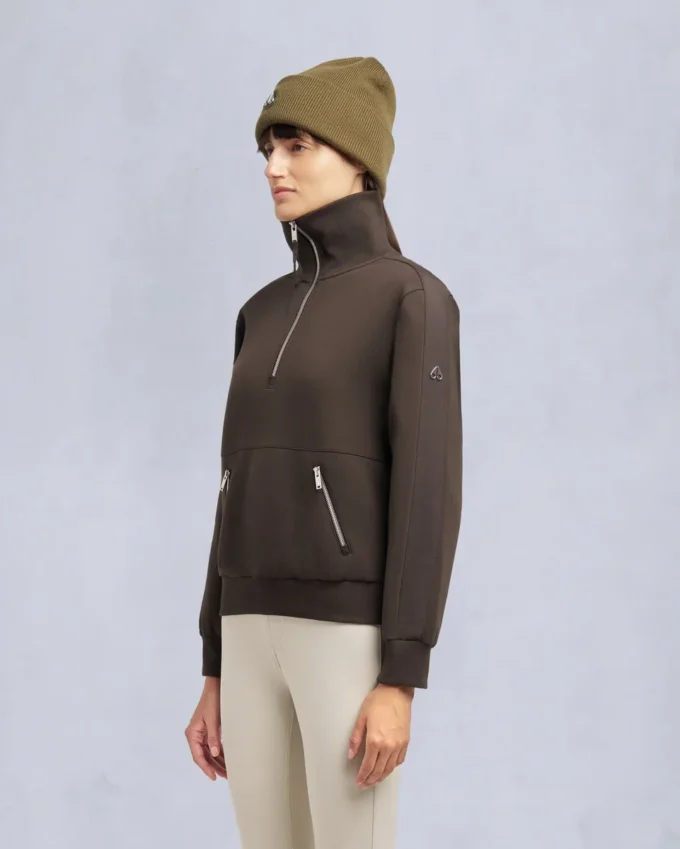 Mix Media-trui met kwartritssluiting