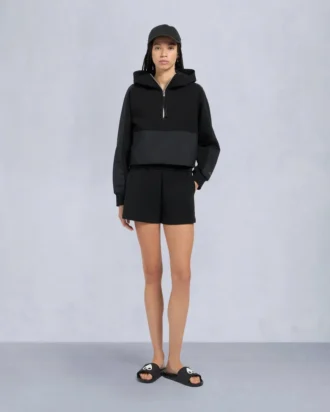 Mixmedia pullover hoodie