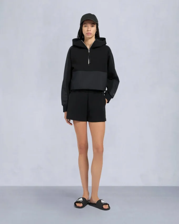 Mixmedia pullover hoodie