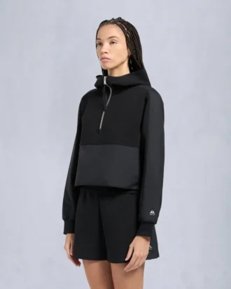 Mixmedia pullover hoodie