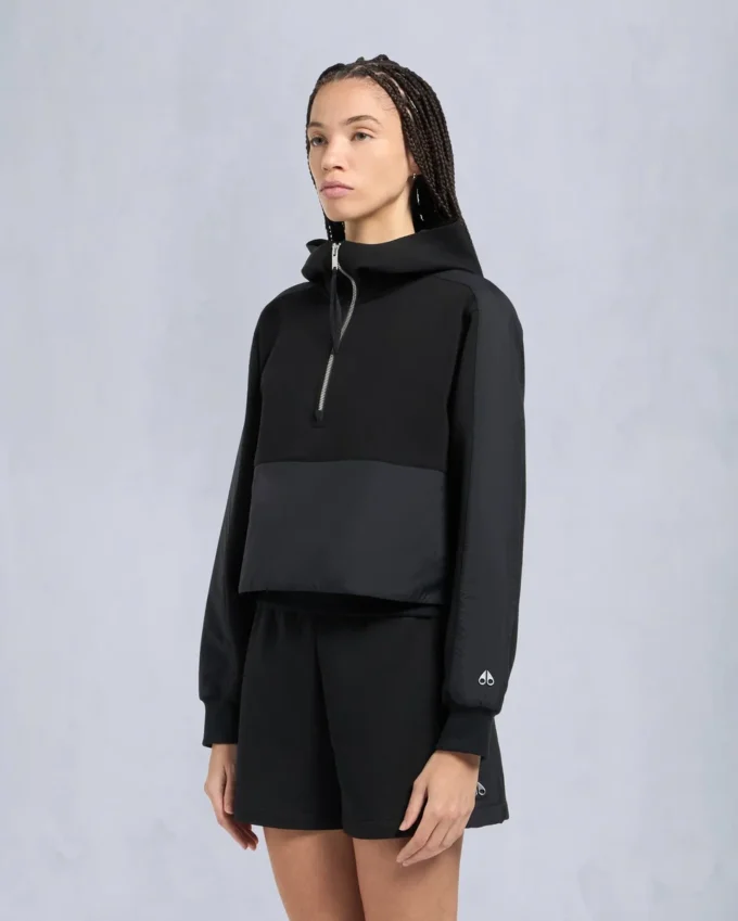 Mixmedia pullover hoodie