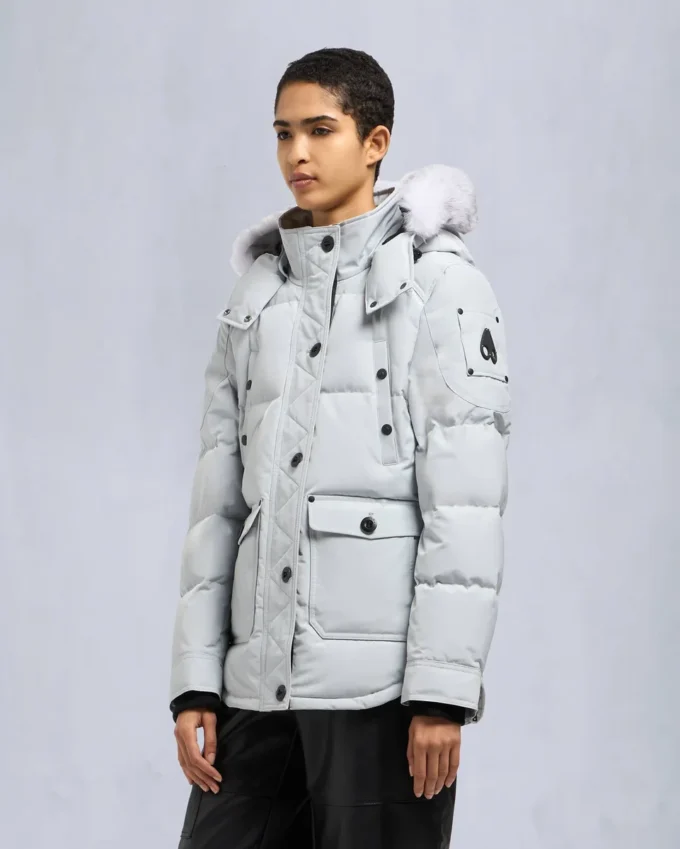 Onyx Anguille Shearling Trim Jacket