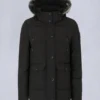 Onyx Anguille Shearling Trim Jacket