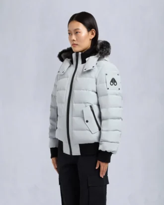 Onyx Ladriere bomberjack met schapenvachtrand