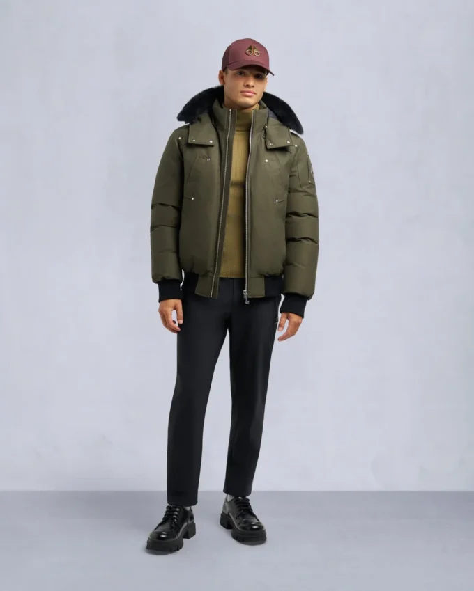 Originele ballistische bomberjack met schapenvachtrand